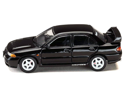 Mitsubishi Lancer RS Evolution III RHD (Right Hand Drive) Black "Initial D" (1995-2013) Manga "Diorama Set Series" 1/64 Diecast Model car
