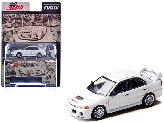 Mitsubishi Lancer RS Evolution IV RHD (Right Hand Drive) "MonStar" White "Initial D" (1995-2013) Manga "Diorama Set Series" 1/64 Diecast Model car