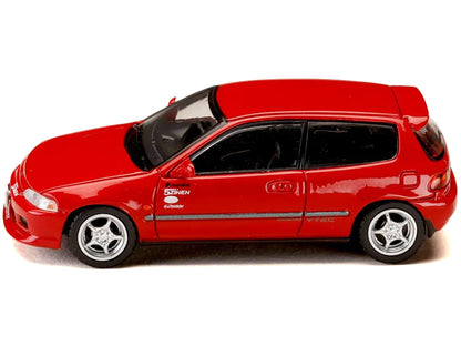 Honda Civic (EG6) RHD (Right Hand Drive) "Myogi Night Kids" Red "Initial D" (1995-2013) Manga "Diorama Set Series" 1/64 Diecast Model car