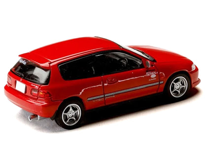 Honda Civic (EG6) RHD (Right Hand Drive) "Myogi Night Kids" Red "Initial D" (1995-2013) Manga "Diorama Set Series" 1/64 Diecast Model car