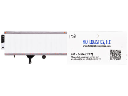 Box Trailer with Reefer White 1/87 (HO) Scale Plastic Model