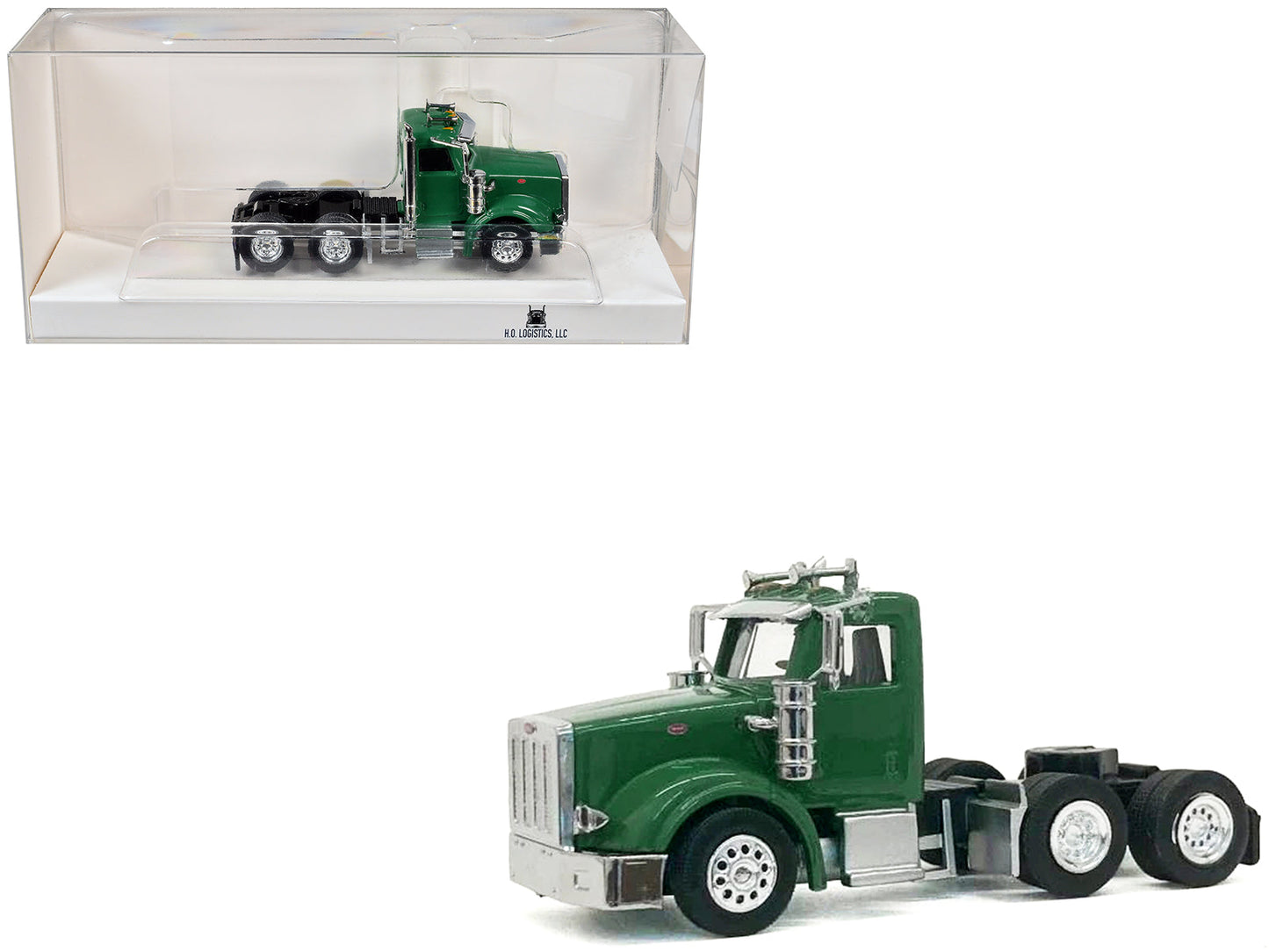 Peterbilt 367 Day Cab Green 1/87 (HO) Scale Plastic Model Car
