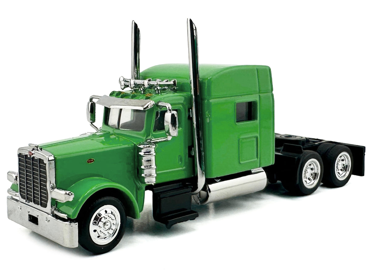 Peterbilt 389 Truck Tractor with Sleeper Cab Lime Green 1/87 (HO) Scale Plastic Model Car