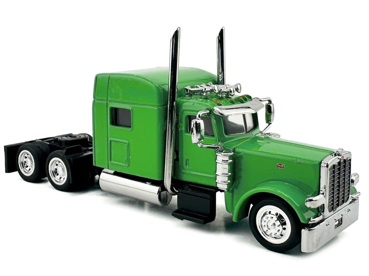 Peterbilt 389 Truck Tractor with Sleeper Cab Lime Green 1/87 (HO) Scale Plastic Model Car