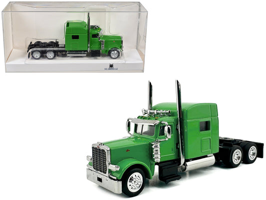 Peterbilt 389 Truck Tractor with Sleeper Cab Lime Green 1/87 (HO) Scale Plastic Model Car