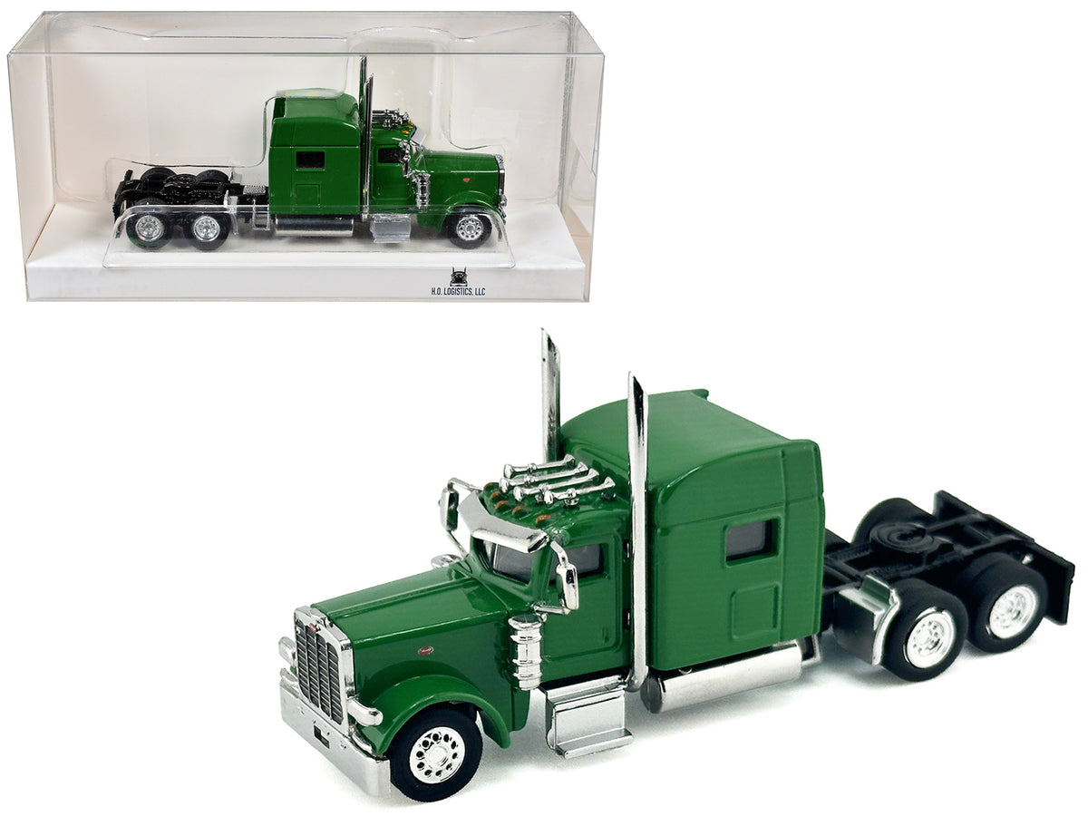 Peterbilt 389 Truck Tractor with Sleeper Cab Green 1/87 (HO) Scale Plastic Model Car