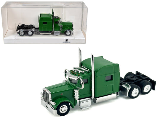 Peterbilt 389 Truck Tractor with Sleeper Cab Green 1/87 (HO) Scale Plastic Model Car