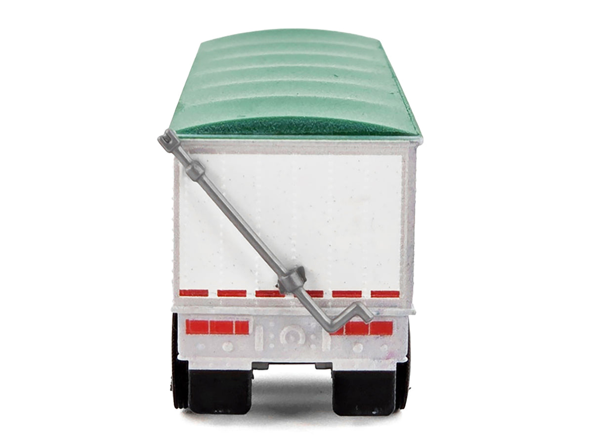 Covered Grain Trailer White with Green Tarp "Nutrena Feeds" 1/87 (HO) Plastic Model Car