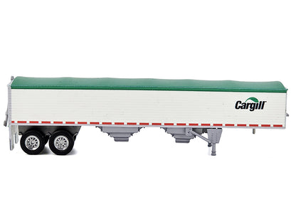 Covered Grain Trailer White with Green Tarp "Cargill" 1/87 (HO) Plastic Model Car