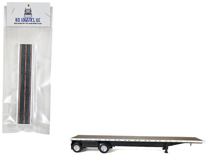 High Boy Spread Axle Flatbed Trailer White 1/87 (HO) Plastic Model Car