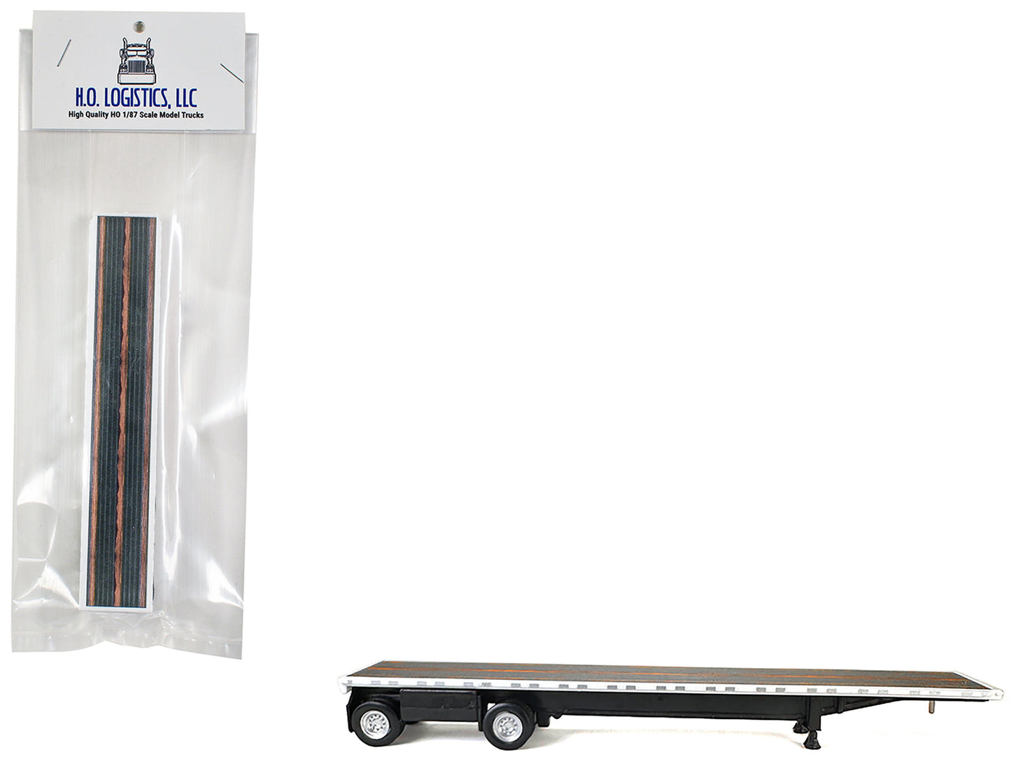 High Boy Spread Axle Flatbed Trailer White 1/87 (HO) Plastic Model Car