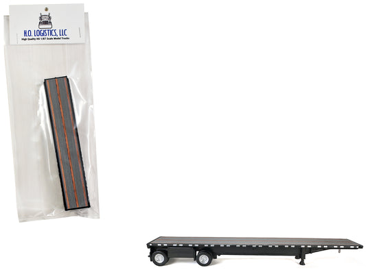 High Boy Spread Axle Flatbed Trailer Black 1/87 (HO) Plastic Model Car