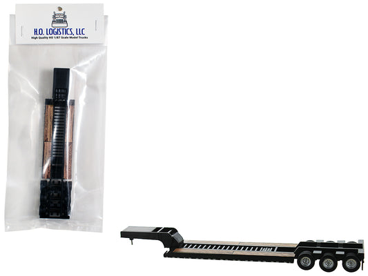 Low Boy Flatbed Trailer Black 1/87 (HO) Plastic Model Car