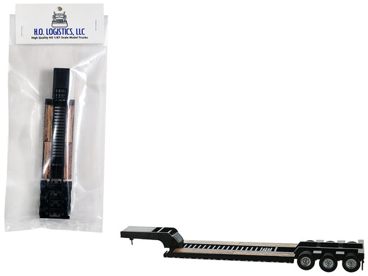Low Boy Flatbed Trailer Black 1/87 (HO) Plastic Model Car