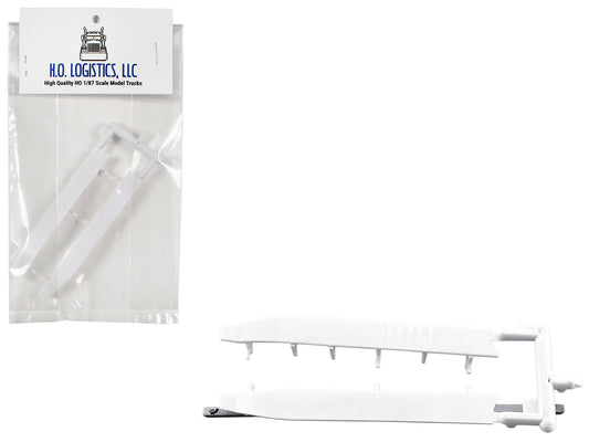 Trailer Wind Skirts for 53' Dry Vans White 1/87 (HO) Plastic Model Car