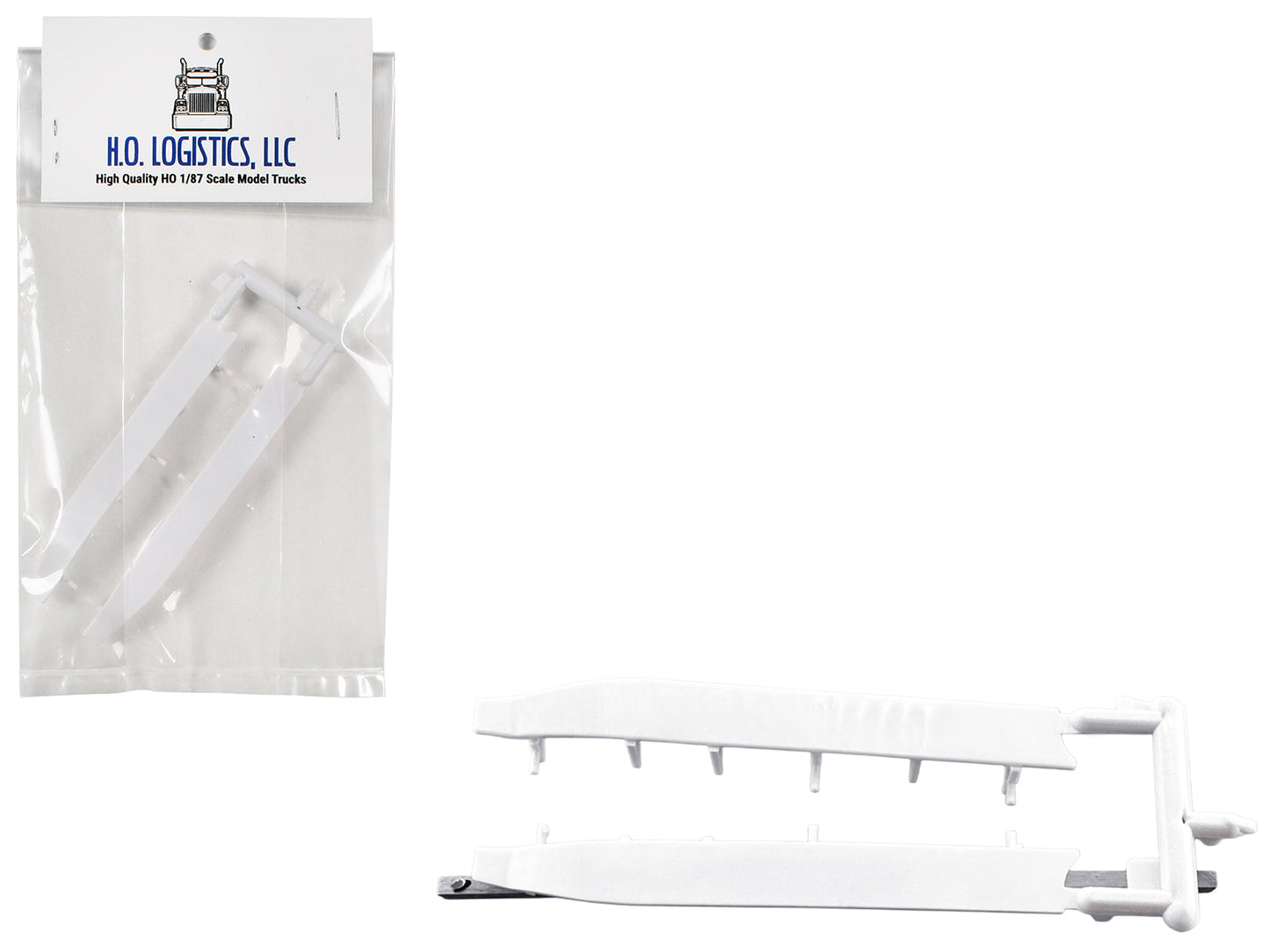 Trailer Wind Skirts for 53' Dry Vans White 1/87 (HO) Plastic Model Car