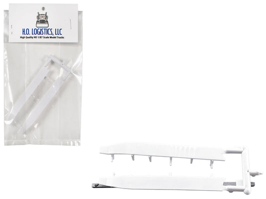 Trailer Wind Skirts for 53' Dry Vans White 1/87 (HO) Plastic Model Car