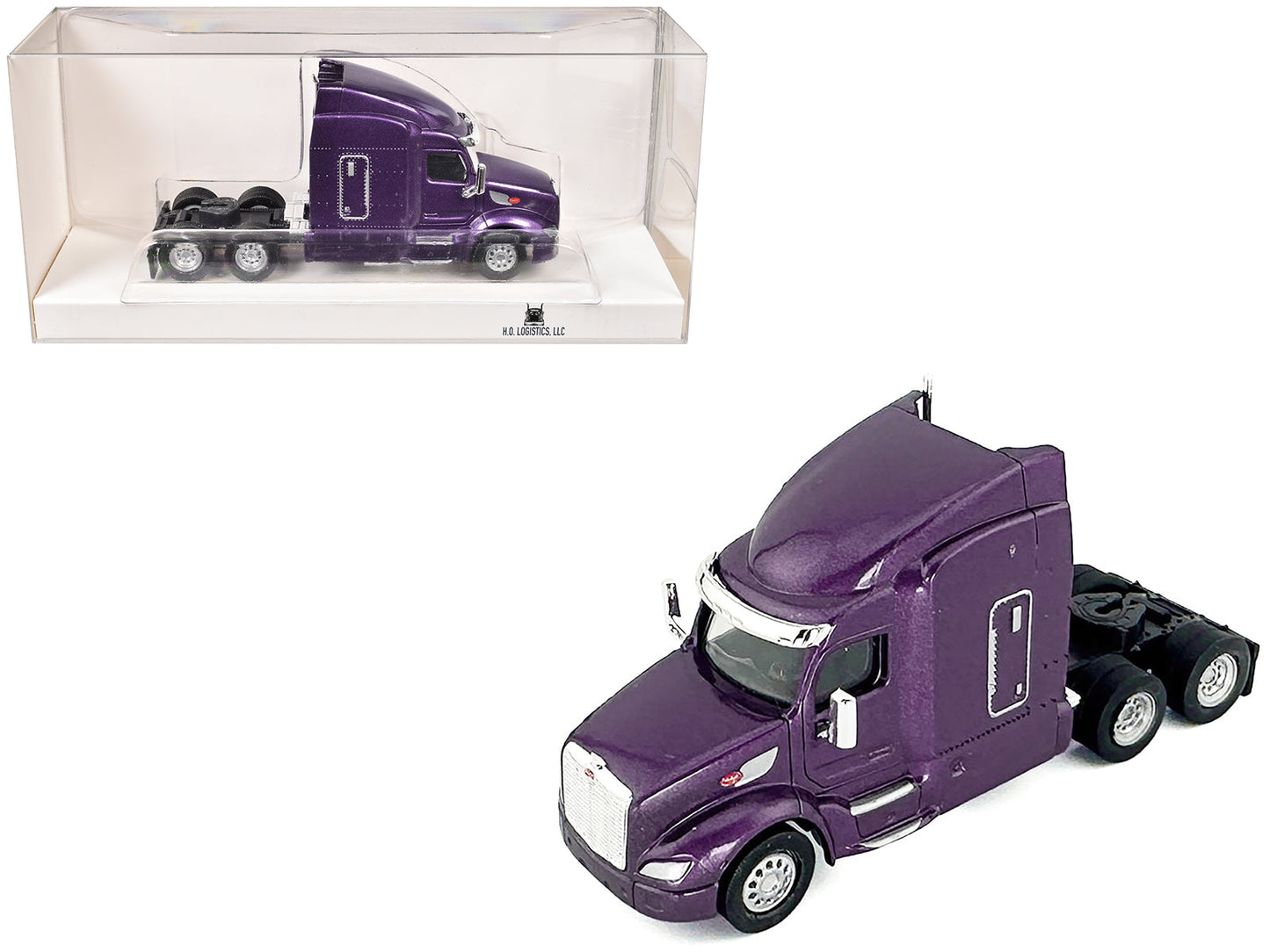 Peterbilt 579 Sleeper Cab Purple Metallic 1/87 (HO) Plastic Model Car