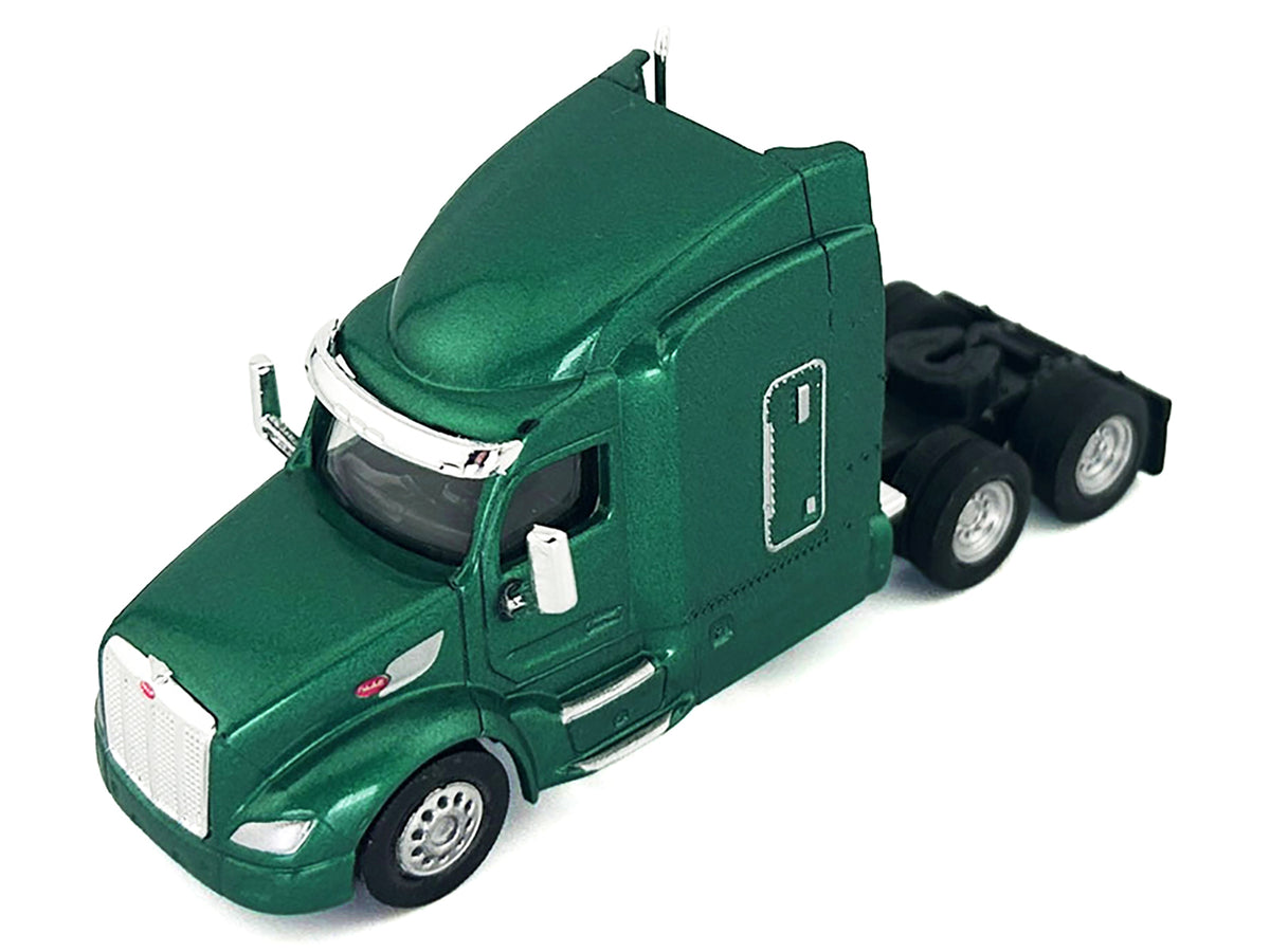 Peterbilt 579 Sleeper Cab Green Metallic 1/87 (HO) Plastic Model Car