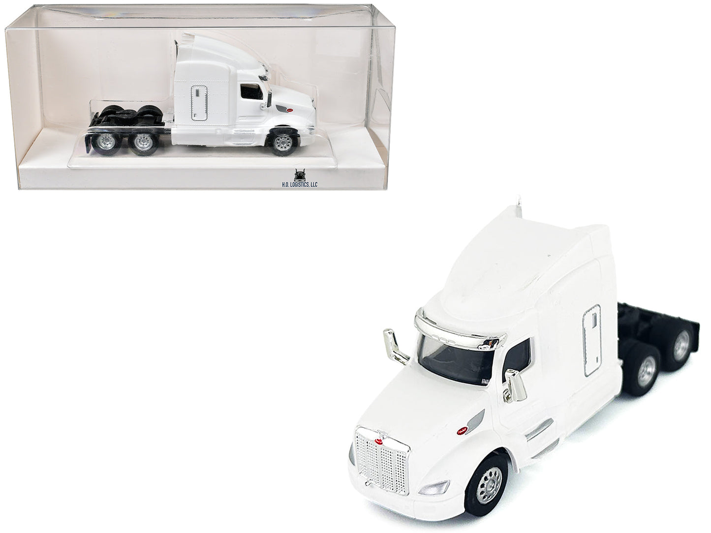 Peterbilt 579 Sleeper Cab White 1/87 (HO) Plastic Model Car