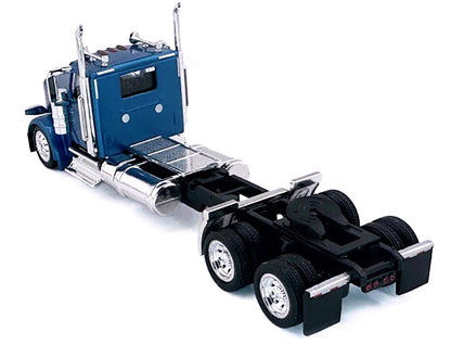 Peterbilt 589 2-Axel Day Cab Blue Metallic 1/87 (HO) Plastic Model Car
