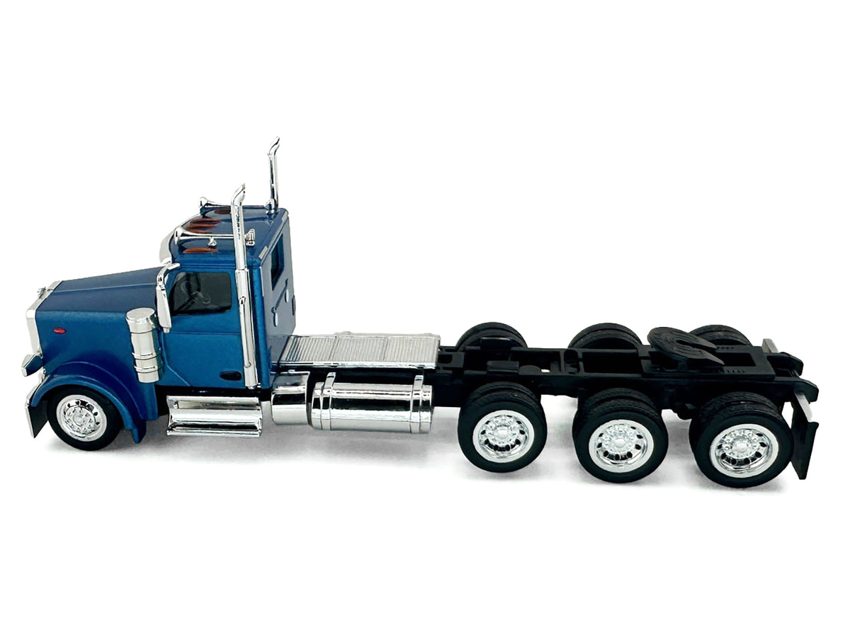 Peterbilt 589 3-Axel Day Cab Blue Metallic 1/87 (HO) Plastic Model Car