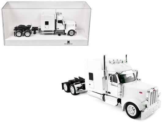 Peterbilt 589 with Stand Up Sleeper Cab White 1/87 (HO) Plastic Model Car
