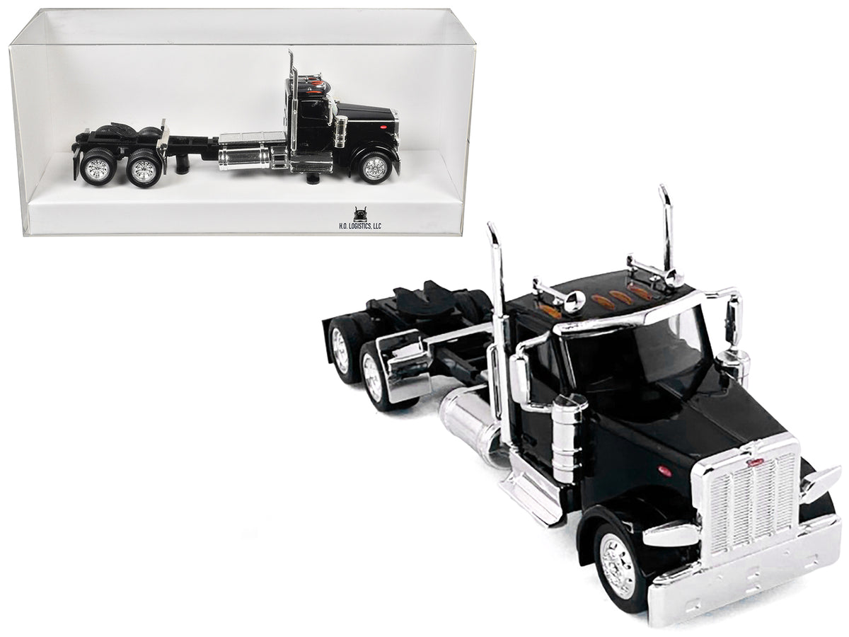 Peterbilt 589 2-Axel Day Cab Black 1/87 (HO) Plastic Model Car
