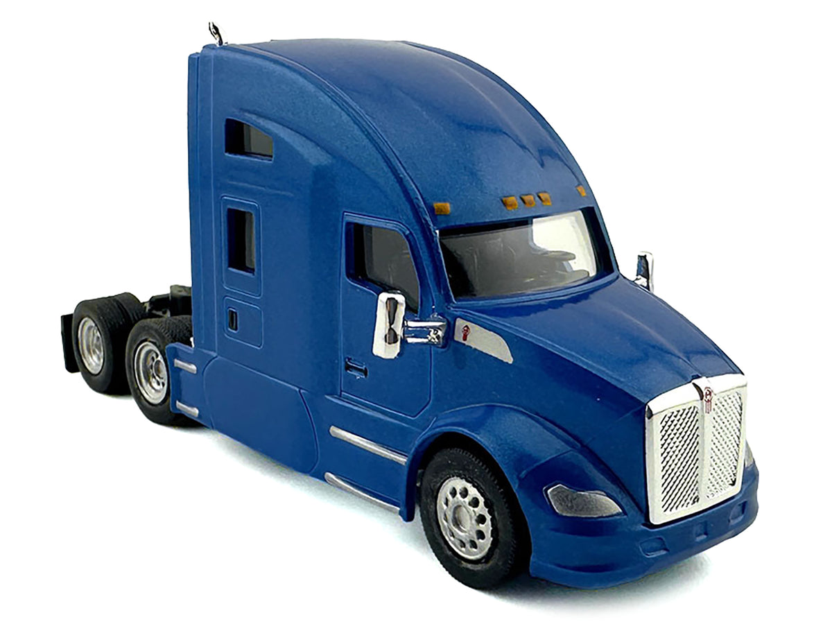 Kenworth T680 Sleeper Cab Blue Metallic 1/87 (HO) Plastic Model Car