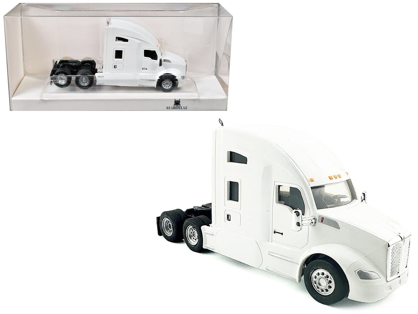 Kenworth T680 Sleeper Cab White 1/87 (HO) Plastic Model Car