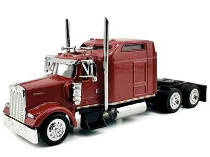 Kenworth W900L Truck Tractor with Sleeper Cab Red Metallic 1/87 (HO) Scale Plastic Model Car