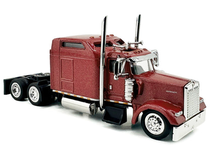 Kenworth W900L Truck Tractor with Sleeper Cab Red Metallic 1/87 (HO) Scale Plastic Model Car