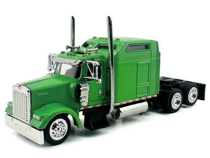 Kenworth W900L Truck Tractor with Sleeper Cab Lime Green 1/87 (HO) Scale Plastic Model Car