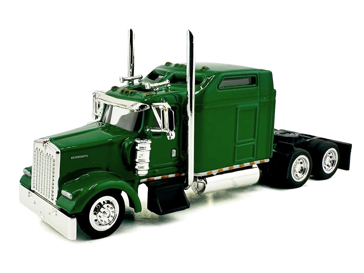 Kenworth W900L Truck Tractor with Sleeper Cab Green  1/87 (HO) Scale Plastic Model Car