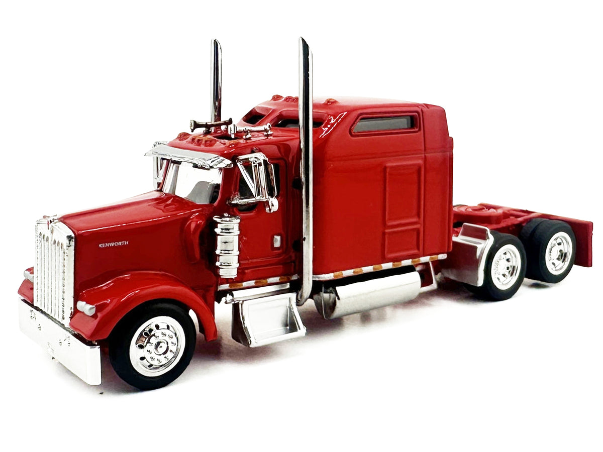 Kenworth W900L Truck Tractor with Sleeper Cab Red 1/87 (HO) Scale Plastic Model Car