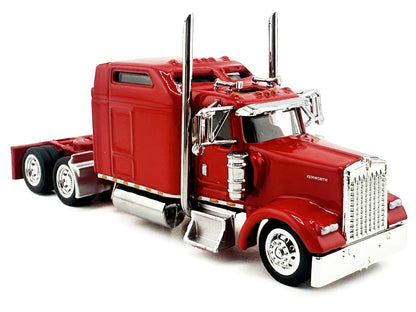 Kenworth W900L Truck Tractor with Sleeper Cab Red 1/87 (HO) Scale Plastic Model Car