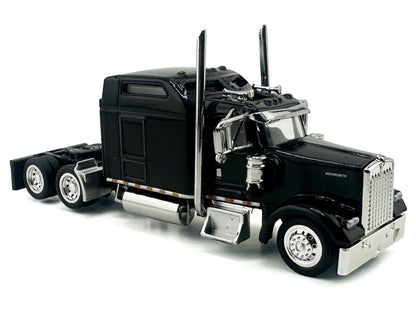 Kenworth W900L Truck Tractor with Sleeper Cab Black 1/87 (HO) Scale Plastic Model Car