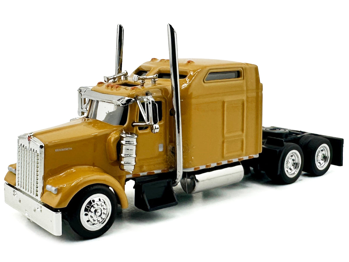 Kenworth W900L Truck Tractor with Sleeper Cab Yellow 1/87 (HO) Scale Plastic Model Car
