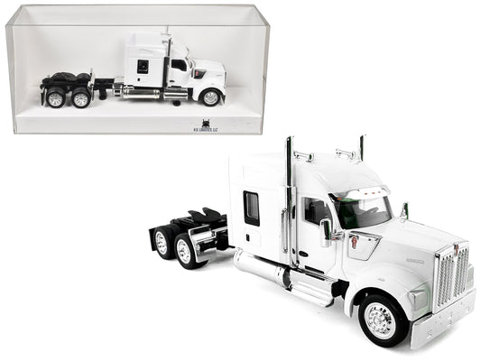 Kenworth W990 with Stand Up Sleeper Cab White 1/87 (HO) Plastic Model Car