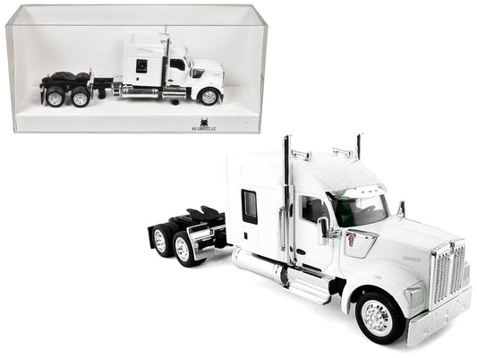 Kenworth W990 with Stand Up Sleeper Cab White 1/87 (HO) Plastic Model Car