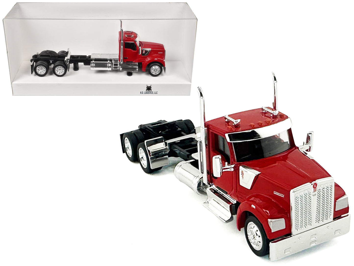 Kenworth W990 2-Axel Day Cab Red 1/87 (HO) Plastic Model Car
