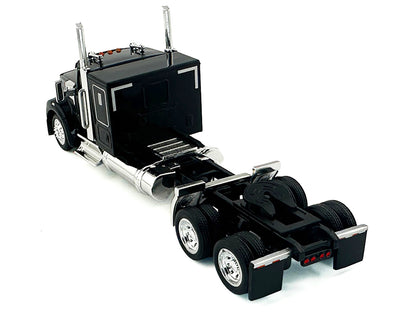 Kenworth W990 with Flat Top Sleeper Cab Black 1/87 (HO) Plastic Model Car