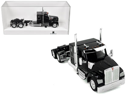 Kenworth W990 with Flat Top Sleeper Cab Black 1/87 (HO) Plastic Model Car