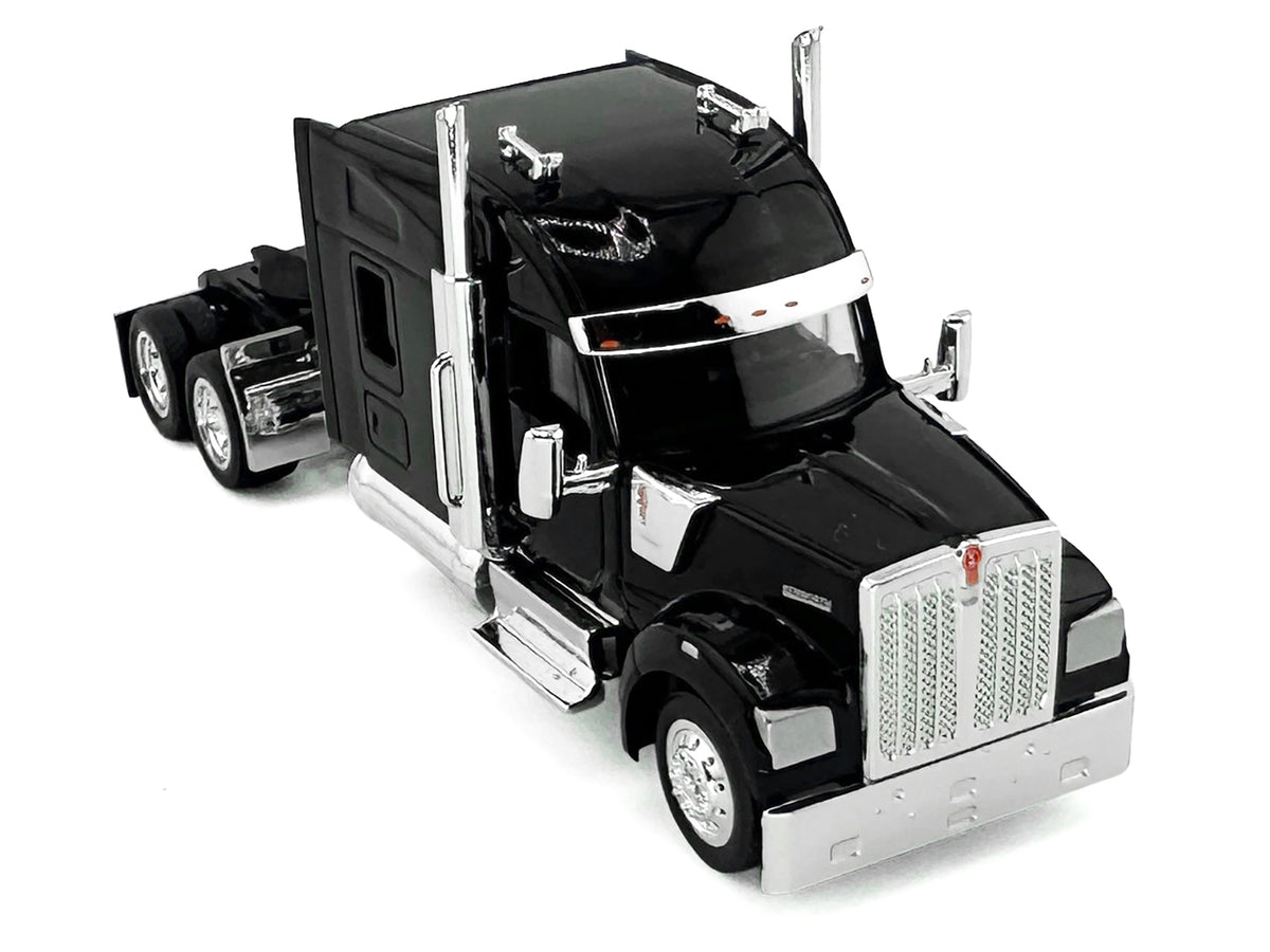 Kenworth W990 with Stand Up Sleeper Cab Black 1/87 (HO) Plastic Model Car