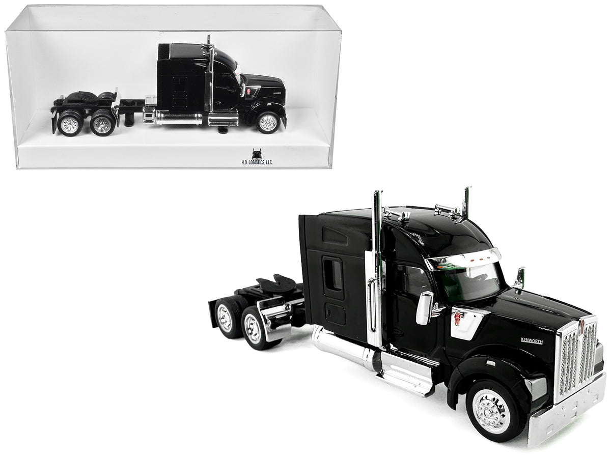 Kenworth W990 with Stand Up Sleeper Cab Black 1/87 (HO) Plastic Model Car