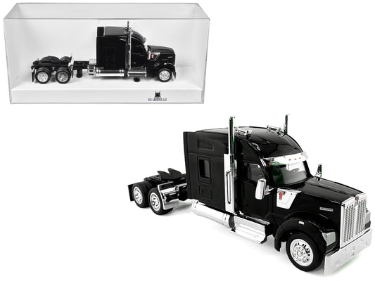 Kenworth W990 with Stand Up Sleeper Cab Black 1/87 (HO) Plastic Model Car