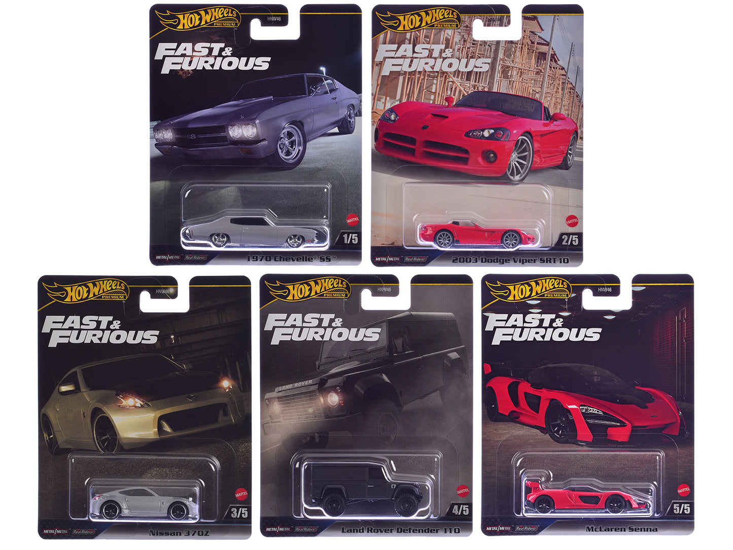 "Fast & Furious" 2024 5 piece Set J Diecast Model Cars