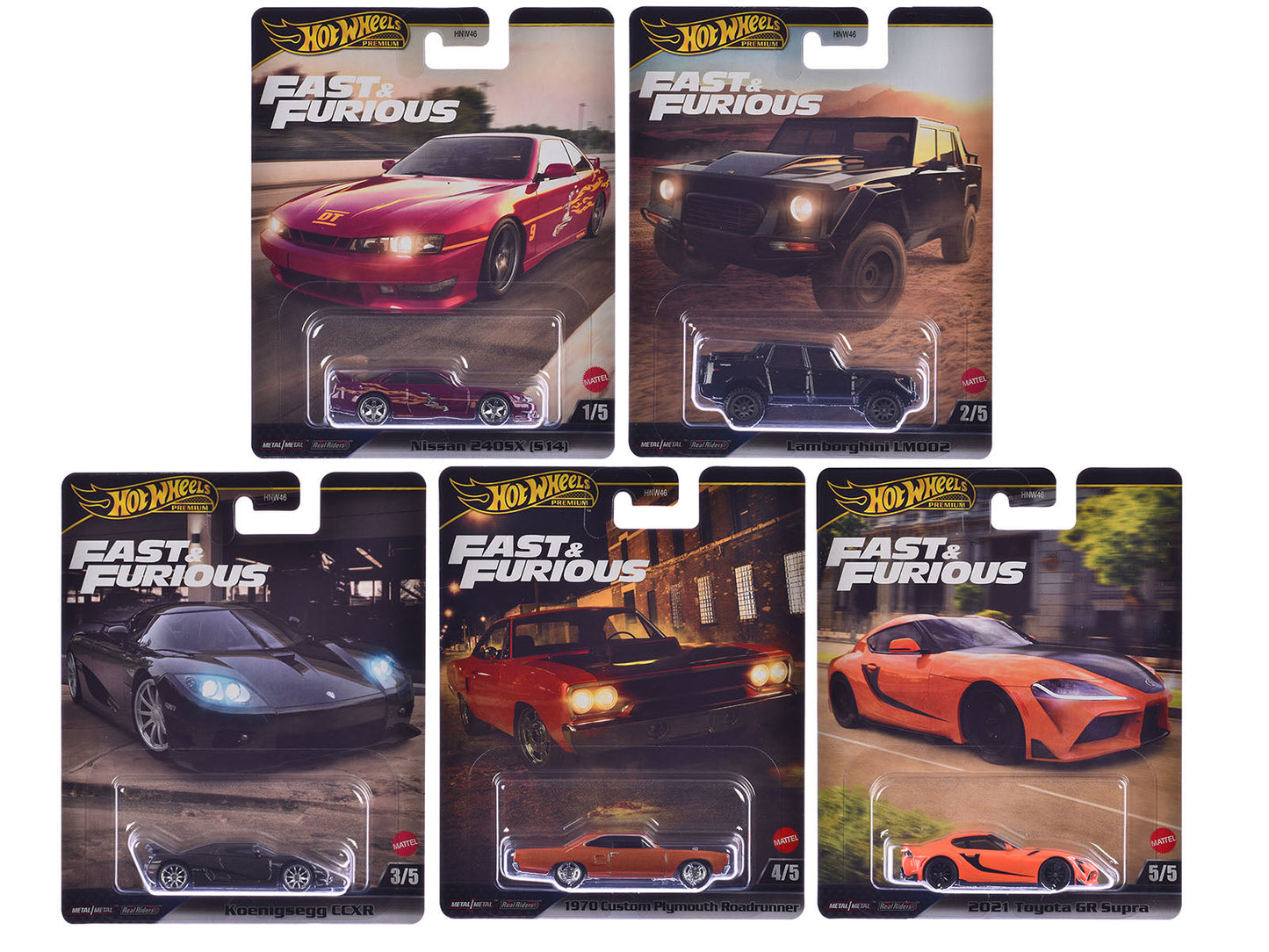 "Fast & Furious" 2025 5 piece Set L Model Cars