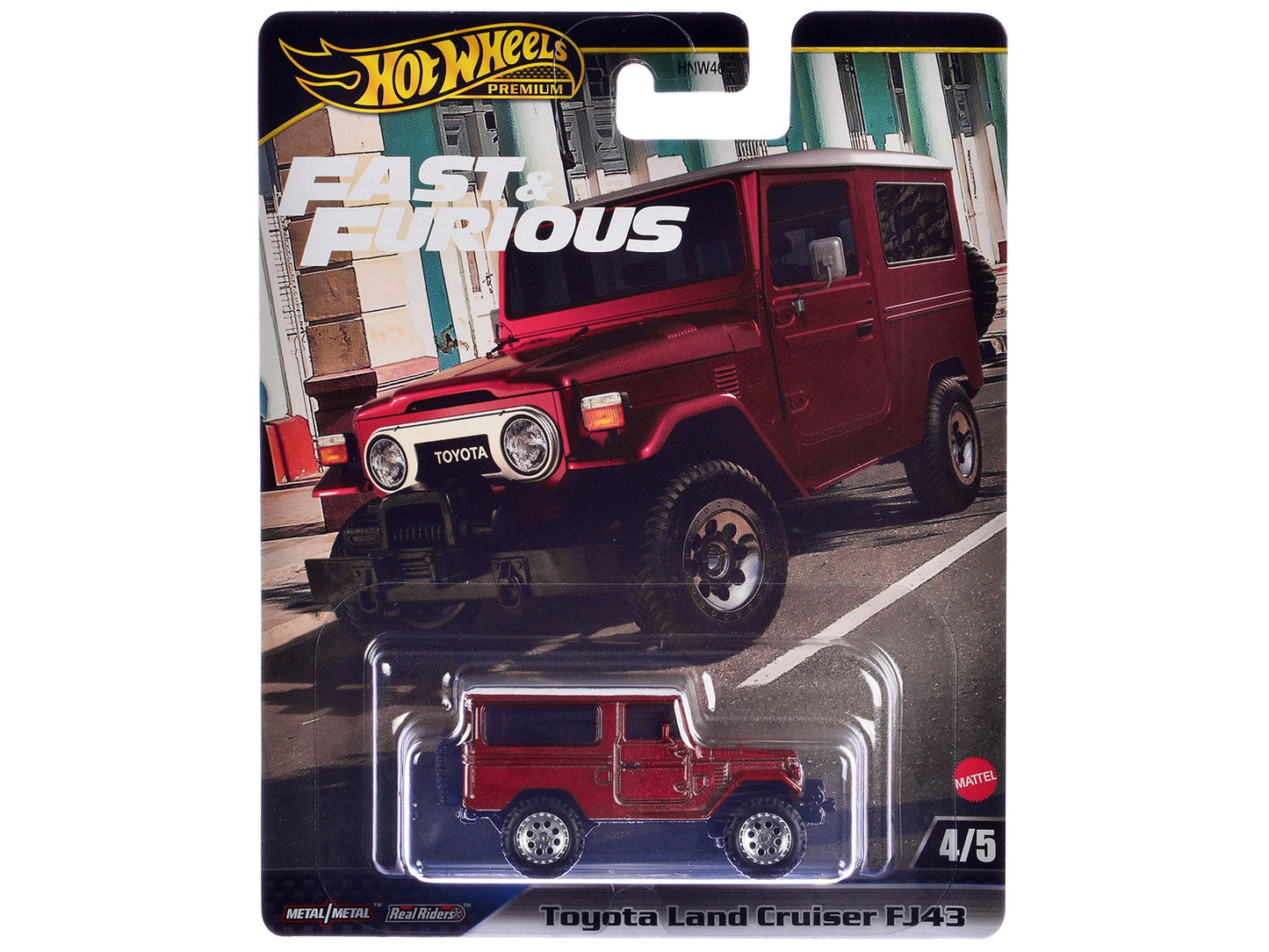 Toyota Land Cruiser FJ43 Red with White Top "The Fate of the Furious" (2017) Movie "Fast & Furious" Series Diecast Model Car