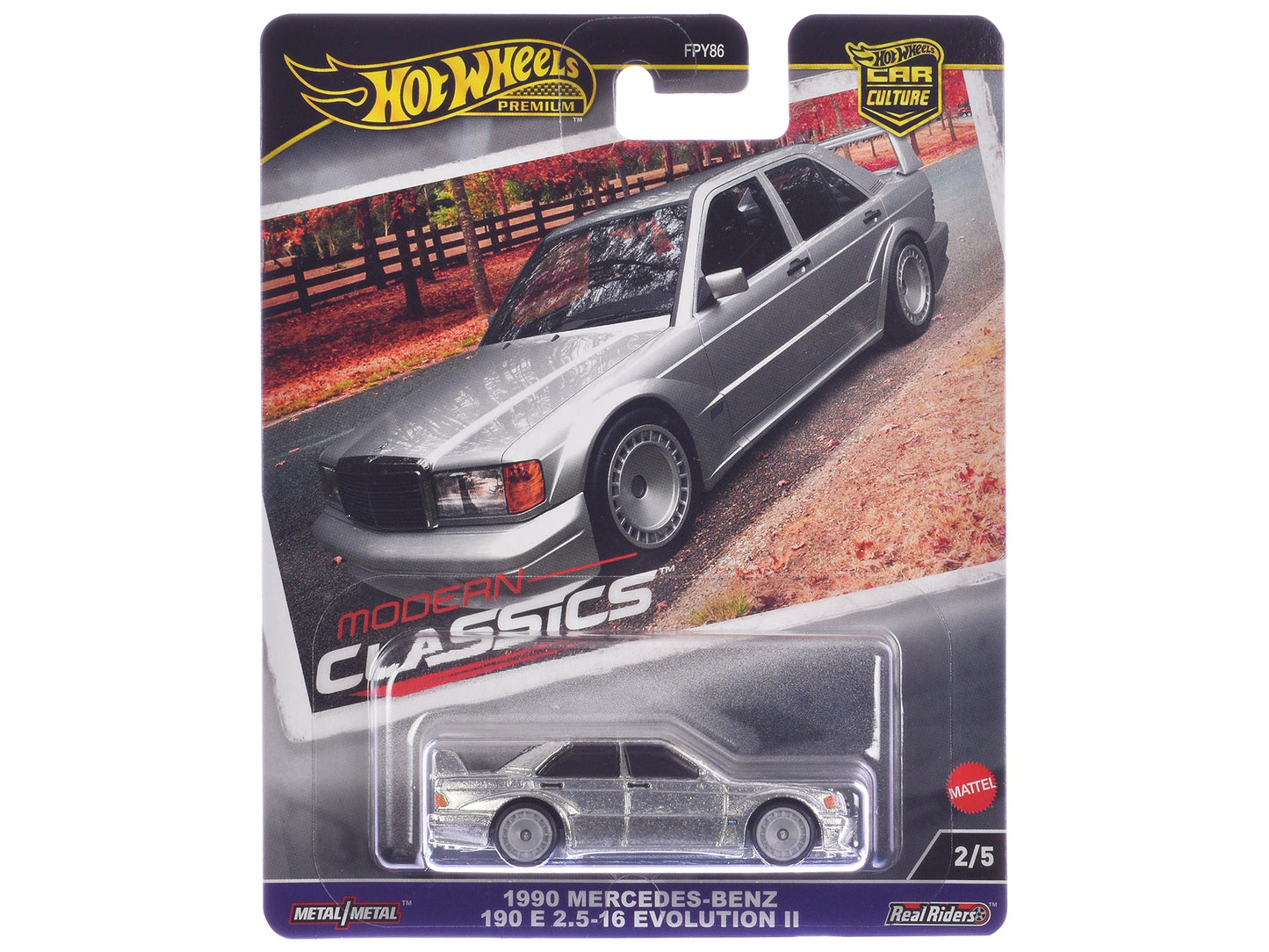 1990 Mercedes-Benz 190 E 2.5-16 Evolution II Silver Metallic "Modern Classics" Series Diecast Model Car